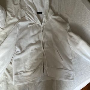 white brandy melvile cropped hoodie